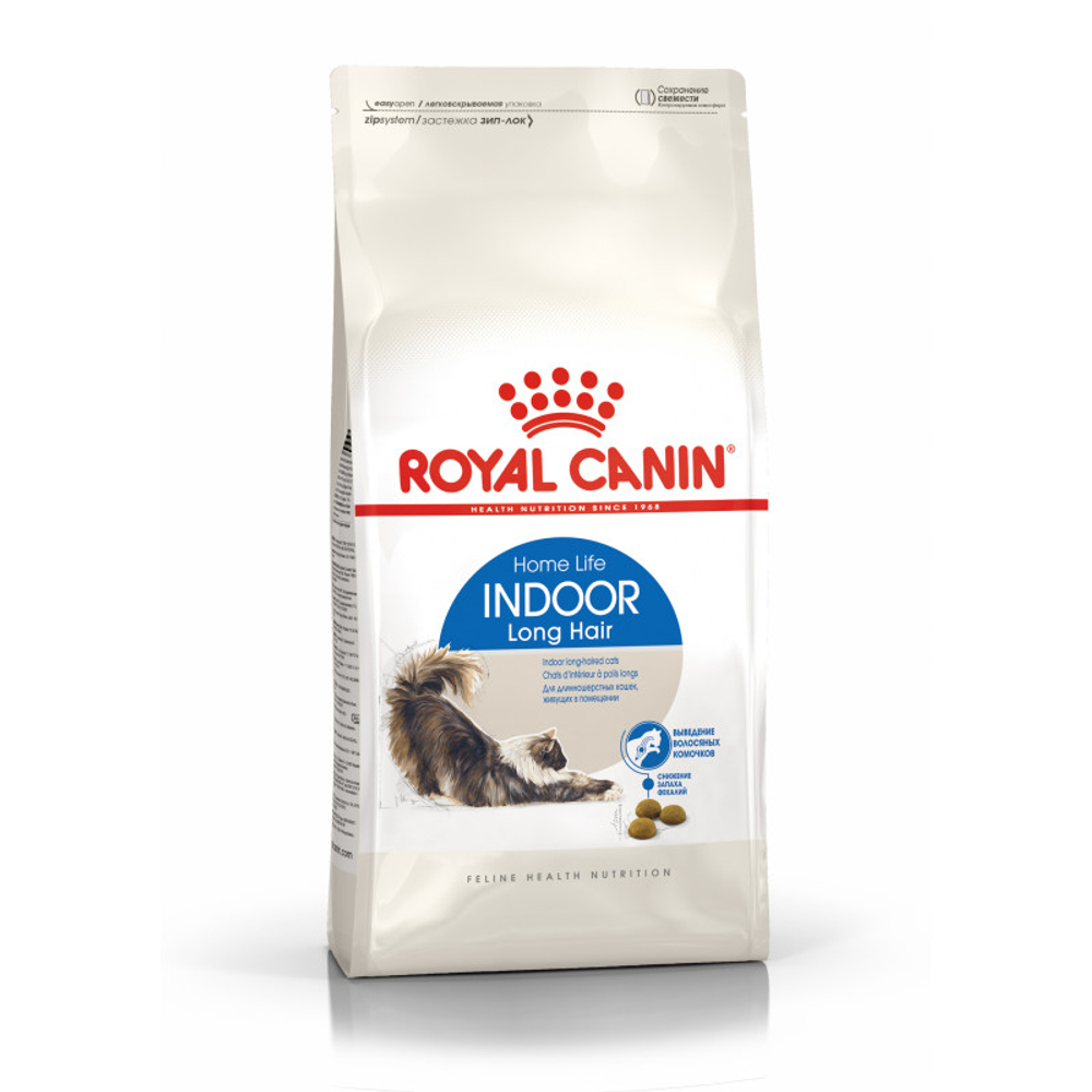 Royal Canin Indoor Long Hair Индор Лонг Хэйр Корм сухой для длинношерстных кошек в возрасте от 1 года до 7 лет живущих в помещении 400г