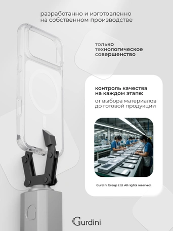 Чехол противоударный для iPhone 17 Pro Max / 18 Pro Max 6.9" Gurdini Clarity Case TPU White