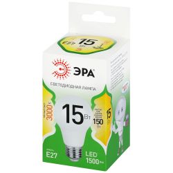Лампа светодиодная ЭРА GREEN LINE LED A60-15W-830-E27 GL 15Вт груша теплый свет E27 | Лампы cветодиодные Груша (A)