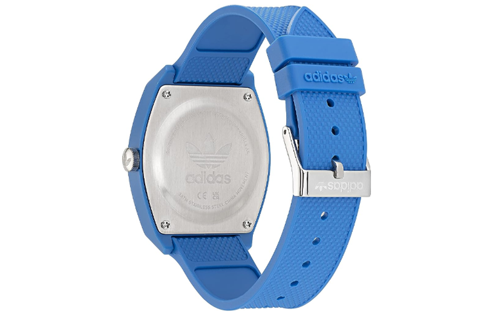 Adidas Originals Wrist Watch Quartz Movement Resin Strap 38mm Blue Dial Men"s Watches 50m Water Resistant