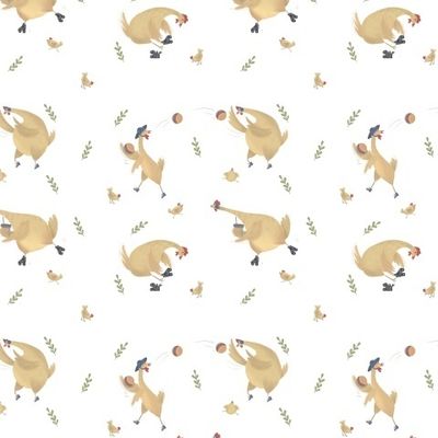 Веселые куры на белом фоне @gyziart