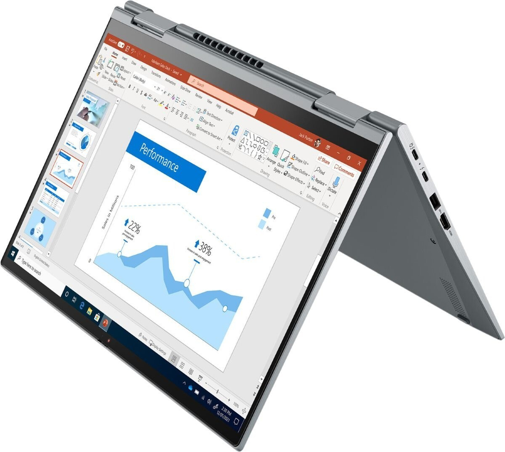 Ноутбук Lenovo ThinkPad X1 Yoga Gen 6 (20XY0032RT) 14;(1920x1080)IPS Cенсорный/ i5-1135G7(2.4ГГц)/ 8Гб/ 256Gb SSD/ Iris Xe Graphics/ нет DVD/ Win10 Pro/ Серый