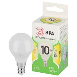 Лампа светодиодная ЭРА GREEN LINE LED P45-10W-830-E14 GL 10Вт шар теплый свет E14 | Лампы cветодиодные Шар (G/P)