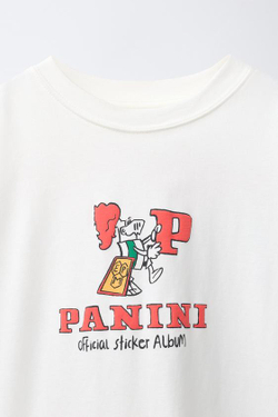 ZARA ФУТБОЛКА С ПРИНТОМ PANINI ©, БЕЛЫЙ