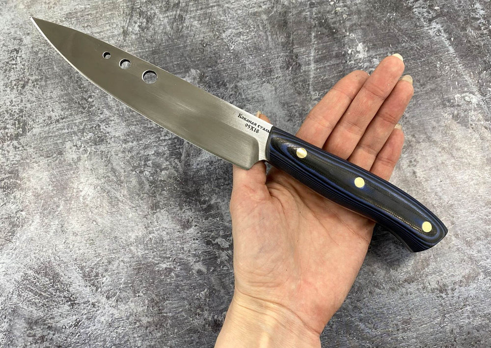 Набор кухонных ножей из 4 ножей, кованая 95х18, рукоять G10