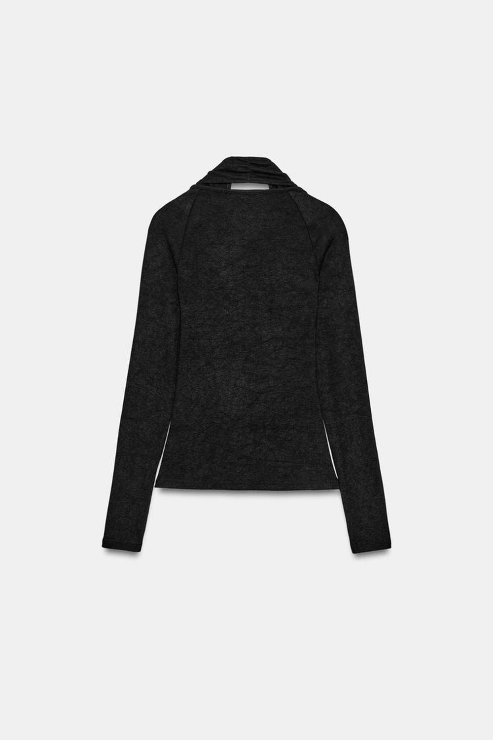 ZARA ТОП С ГОРЛОВИНОЙ ХАЛТЕР, ЧЕРНЫЙ