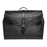 COACH Hudson Monogram Canvas With Cow Leather Crossbody Computers Briefcase Large Men"s Black