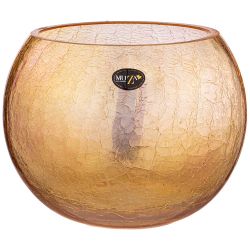ВАЗА ШАР "CRACLE AMBER" 3 Л ДИАМЕТР 18 СМ ВЫСОТА 16 СМ