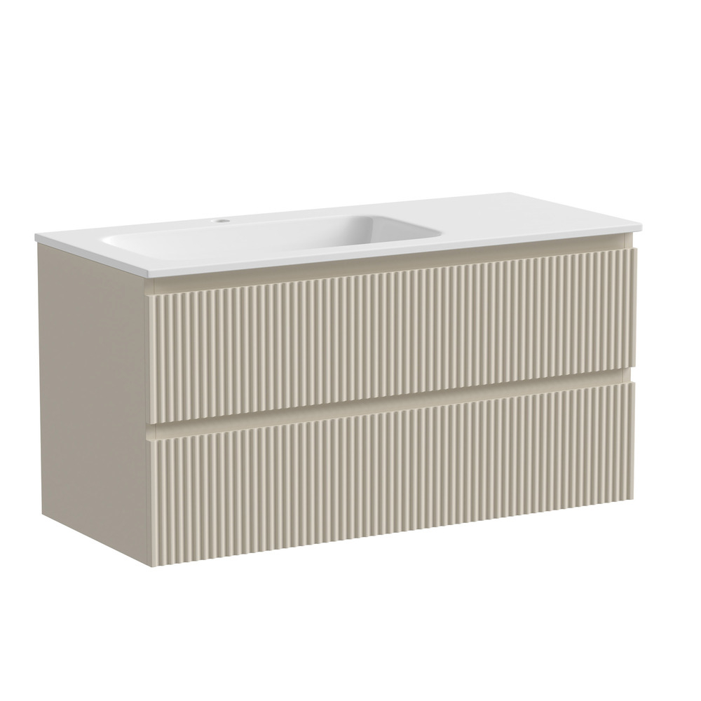 Тумба подвесная под раковину Sancos Snob R левая, Beige Soft 995х445х500, арт. SNR100LCE