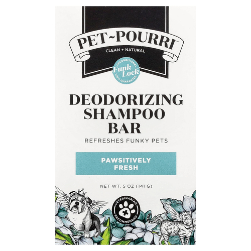 Poo-Pourri, Pet-Pourri ™, дезодорирующее твёрдое мыло-шампунь для домашних животных, Pawsitively Fresh, 141 г