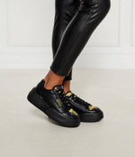 Кожаные кроссовки Versace Jeans Couture - черный(77VA3ST2ZP305)