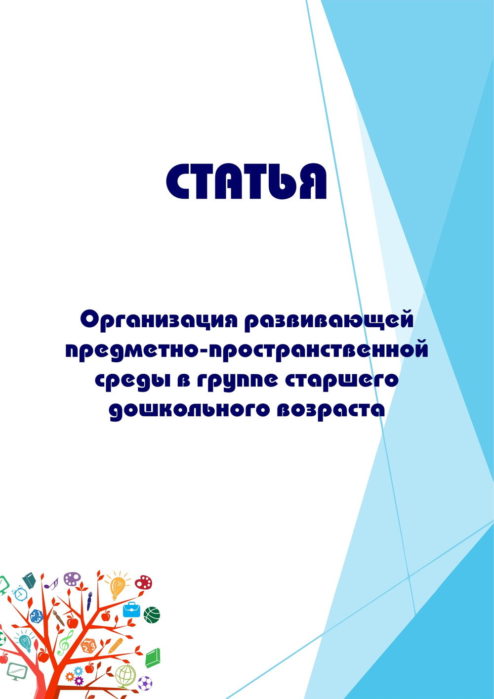 Организация развивающей предметно-пространственной среды в группе старшего дошкольного возраста