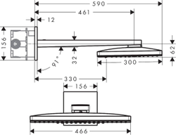 Верхний душ Hansgrohe Rainmaker Select 460 3jet 24007400