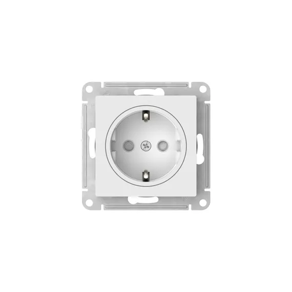 Розетка с заземлением и защитными шторками Systeme Electric AtlasDesign Art Белый, самозажимные клеммы ATN200145S