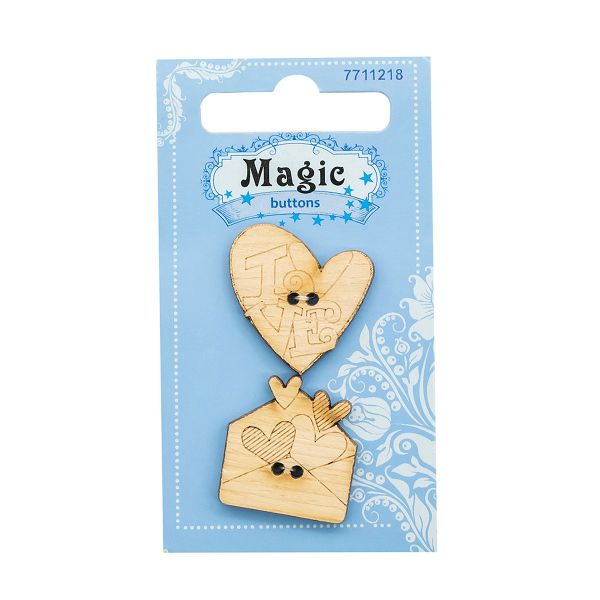 Украшения декоративные: пуговицы Письмо, 2 шт, Magic Buttons BBL015-MX-P