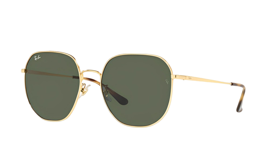 RayBan Alloy Irregular Shape Sunglasses Unisex Gold