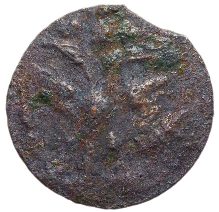 Полушка 1720 Петр I, год славянскими буквами VF-XF