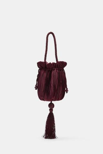 ZARA СУМКА-КИСЕТ С БАХРОМОЙ — ZW COLLECTION, ЛИЛОВЫЙ