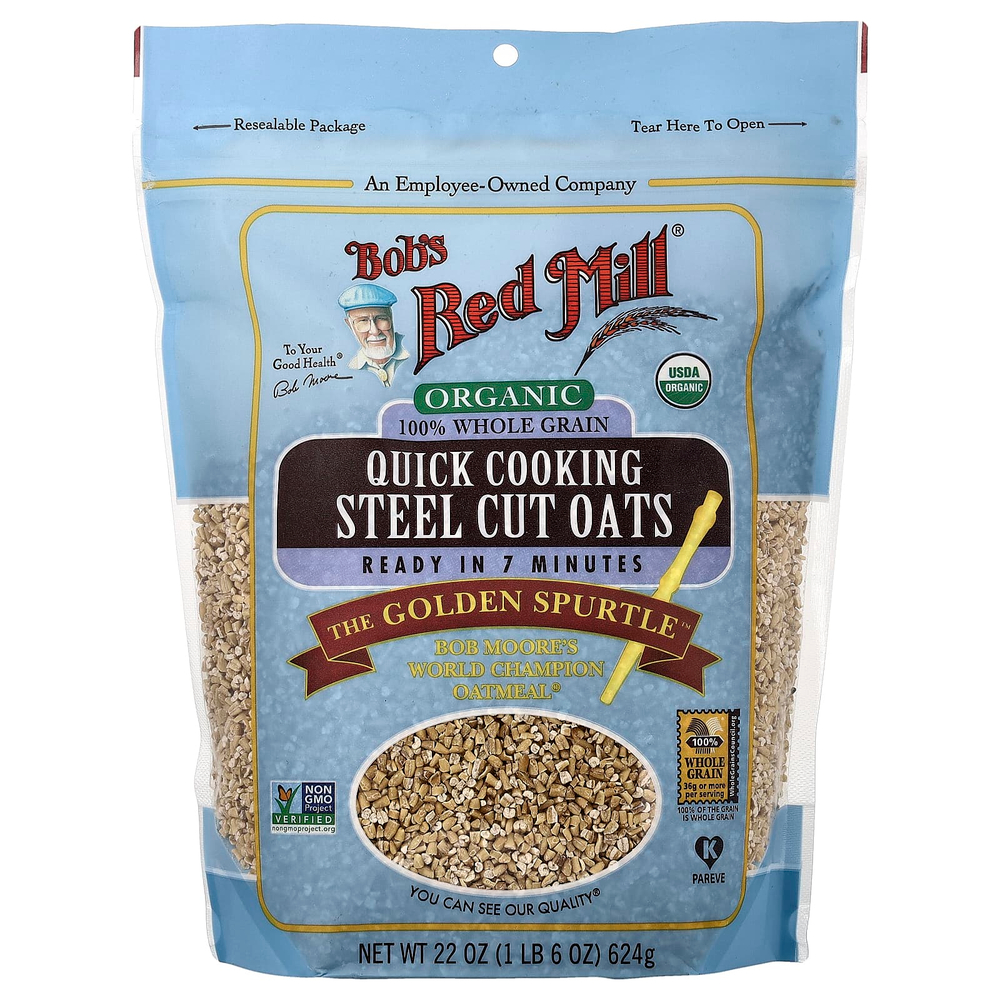 Bob's Red Mill, органический овсяные хлопья быстрого приготовления, 624 г (1 фунт 6 унций)