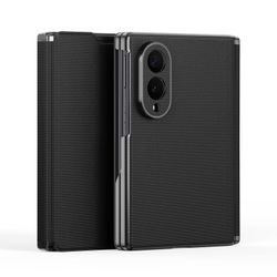 Чехол с покрытием под кожу черного цвета для смартфона Samsung Galaxy Z Fold 8, серия Fort Series от Dux Ducis