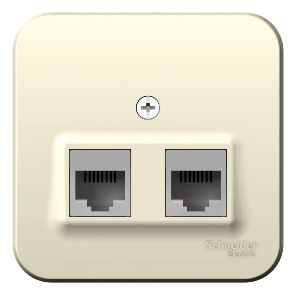 BLANCA О/У РОЗЕТКА двойная компьютерная RJ45, кат.5E, ИЗОЛ.ПЛ., МОЛОЧНЫЙ