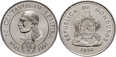 Гондурас 50 сентаво, 1994 50 лет ФАО UNC