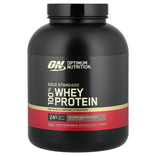 Optimum Nutrition, Gold Standard, 100% Whey, сыворотка с насыщенным вкусом молочного шоколада, 2,27 кг (5 фунтов)