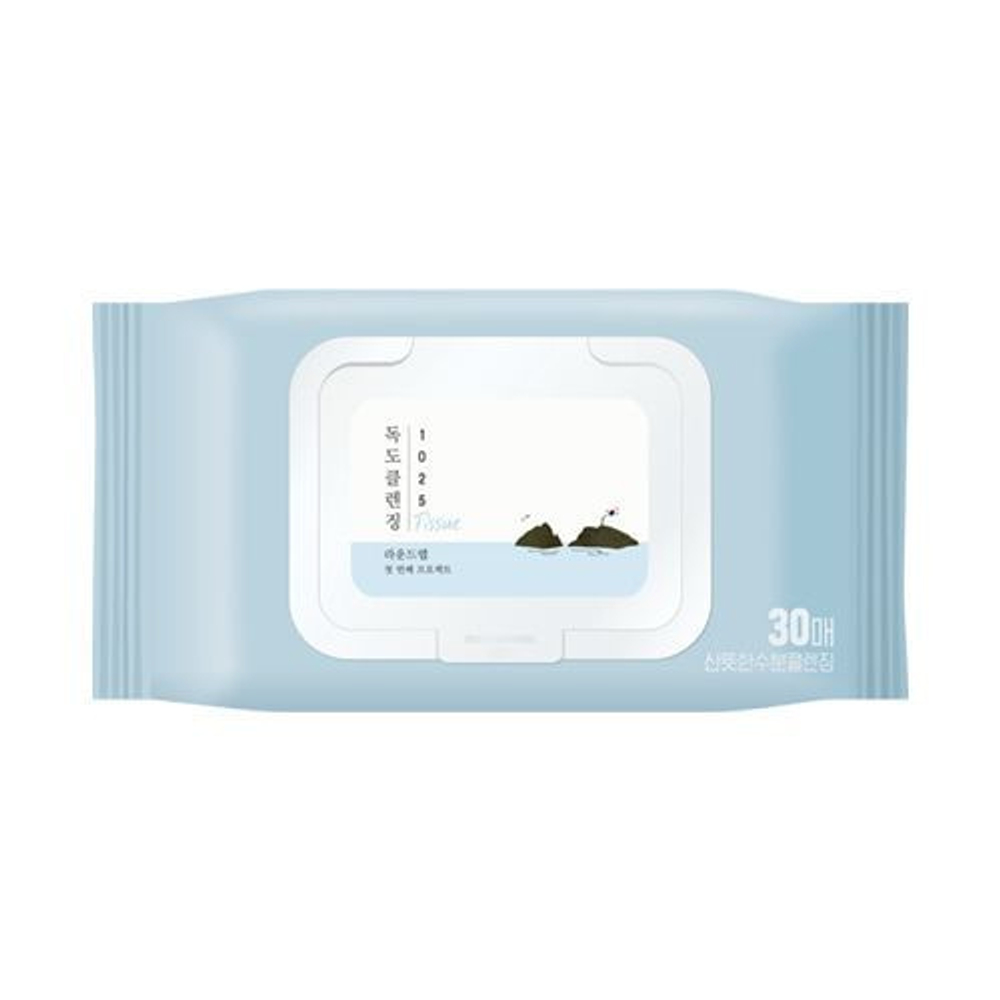 Round Lab Dokdo Cleansing Tissue Очищающие салфетки для снятия макияжа