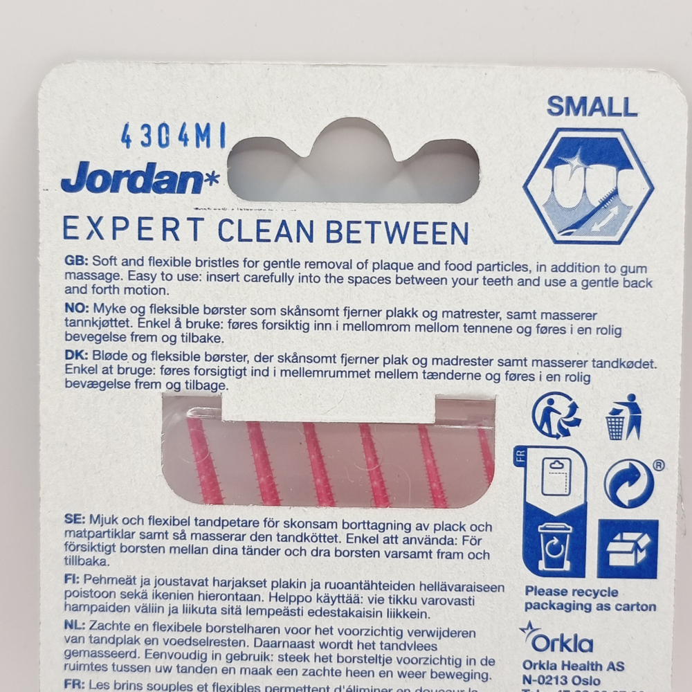 Зубочистка Jordan Expert Clean Between Small 21 шт. розовые (Малайзия)