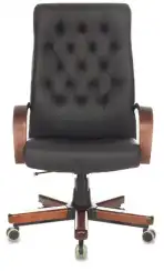 Кресло руководителя Бюрократ T-9928WALNUT/ECO черный экокожа крестов. металл/дерево