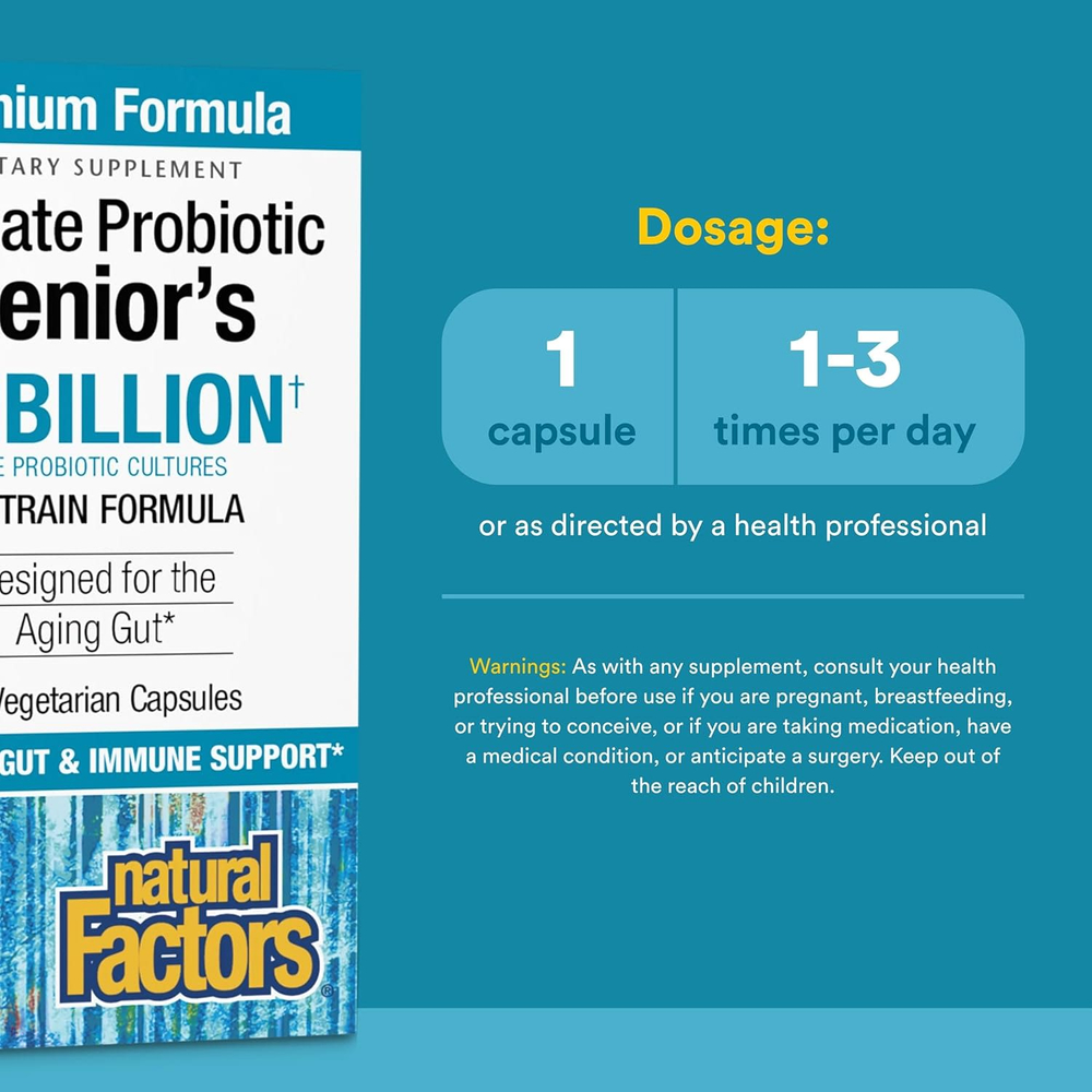 Natural Factors, Ultimate Probiotic Senior's, 30 вегетарианских капсул