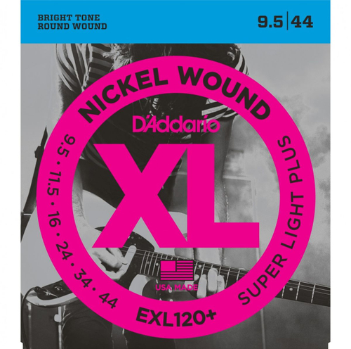 D`Addario EXL120+ Cтруны для электрогитары Nickel Wound, никель, 9,5-44, Super Light
