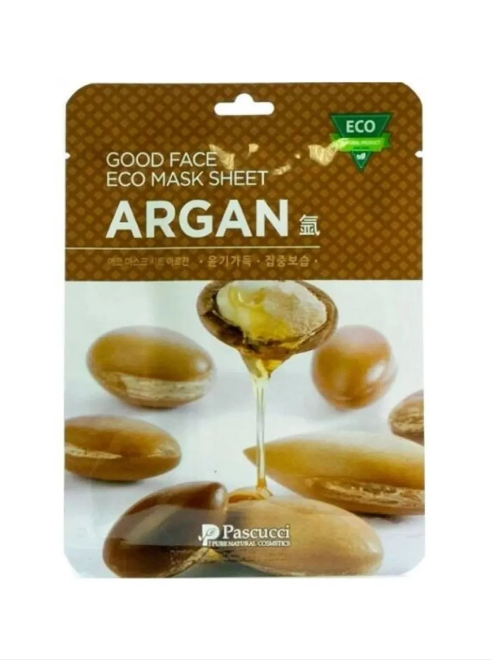 Pascucci Mask Sheet Good Face Eco Argan Маска для лица тканевая с экстрактом арганового масла, 23 мл