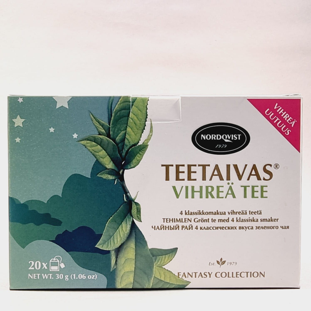 Чай зеленый Nordqvist Tea Heaven "Чай Небесный" ассорти 4 вида 20 пакетиков (из Финляндии)