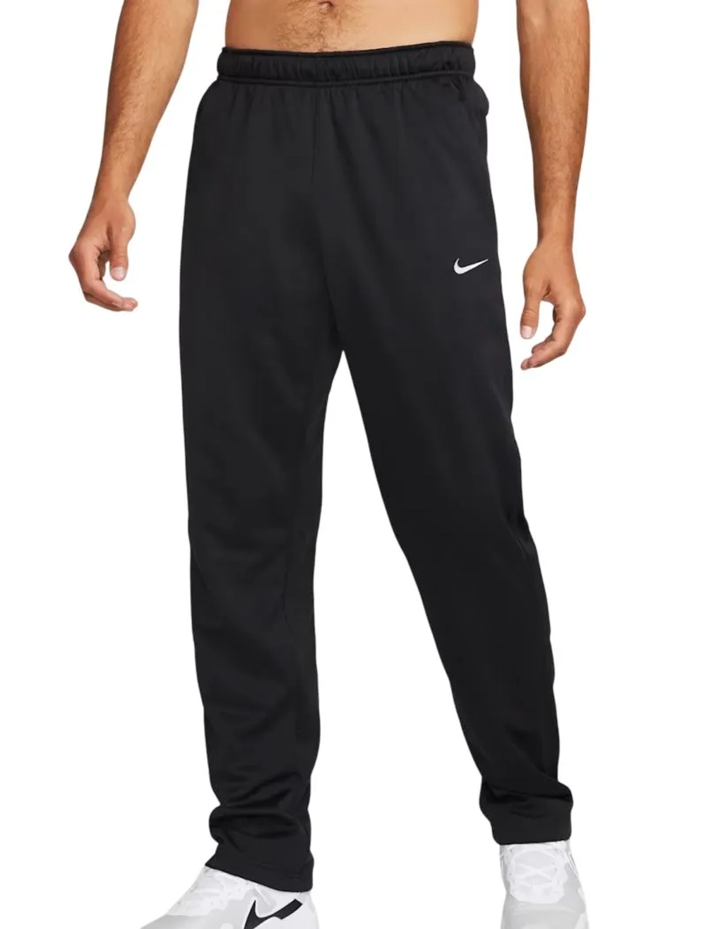 Теннисные брюки Nike Therma-FIT Open Hem Fitness - black/black/white