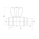 Кран американка шар 20-1/2'' прямой EVER®  СЕРЫЙ (Россия)