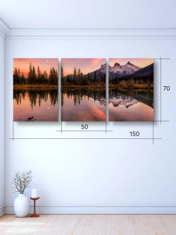 Картина Розовый закат модульная 50x70см 3шт.