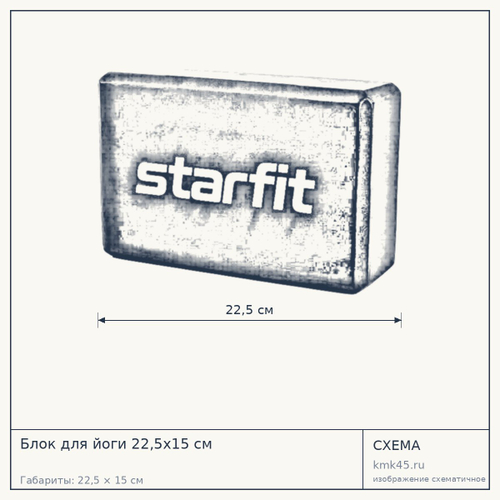 Блок для йоги 22,5х15 см — от 300 ₽