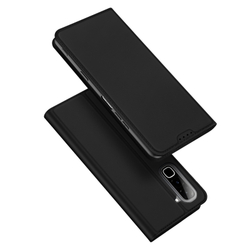 Чехол книжка из кожи черного цвета для смартфона Infinix Hot 70, серия Skin Pro Series от Dux Ducis