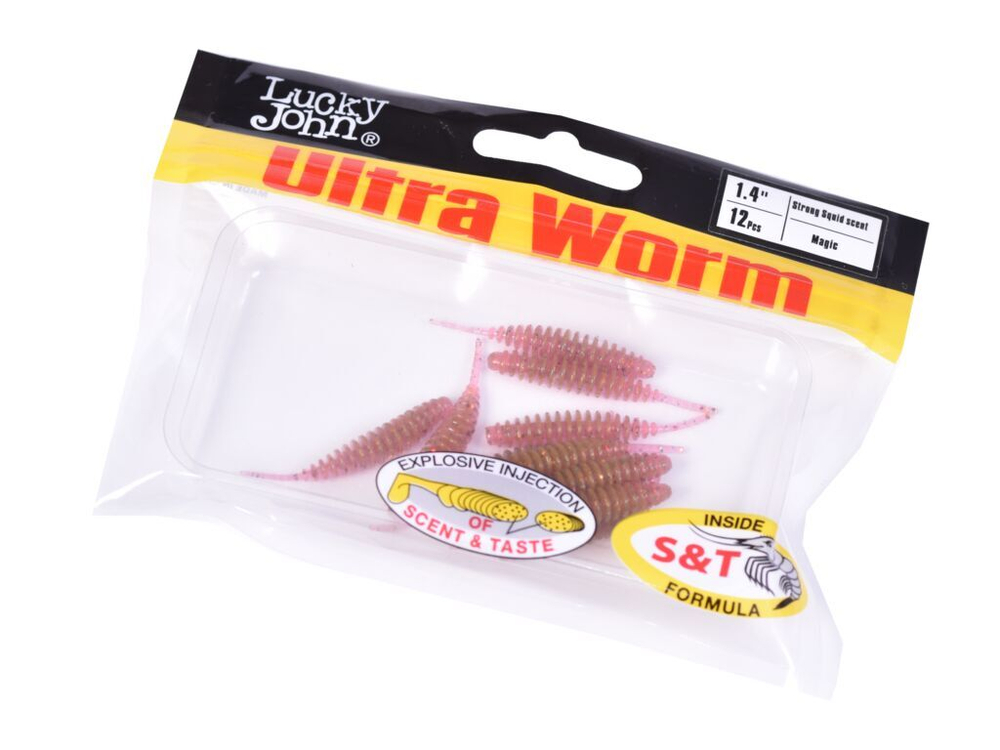Слаги съедобные LJ Pro Series TRICK ULTRAWORM 1,4in (3,5 см), цв. S14, 12 шт.