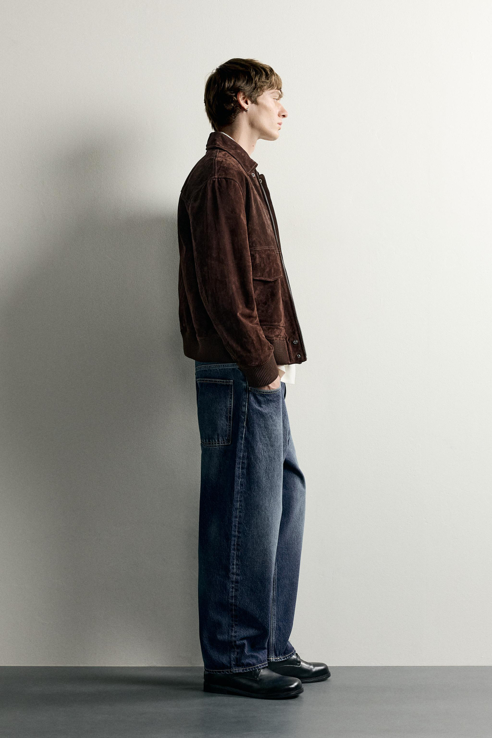 ДЖИНСЫ TAPERED WIDE FIT В ПОЛОСКУ — ZARA