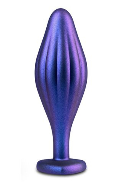 Фиолетовая анальная пробка с кристаллом-сердцем Matrix Wavy Bling Plug - 11,4 см. (Цвет: фиолетовый)