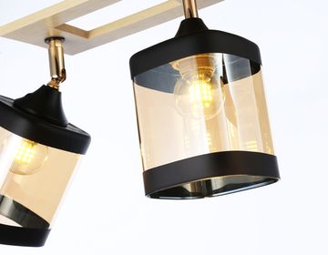 Подвесная люстра 3*E27 TR9527/3 BK/FGD/TI черный/золото/янтарь Traditional Modern Ambrella
