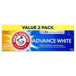 Arm & Hammer, Advance White™, отбеливающая зубная паста с фторидом против кариеса, чистая мята, 2 шт. по 170 г (6 унций) в упаковке