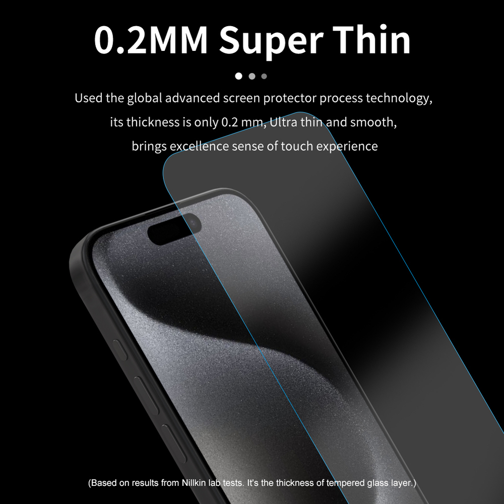 Защитное стекло с прозрачными рамками от Nillkin для iPhone 15 Pro, серия H+Pro Anti-Explosion Glass Screen Protector