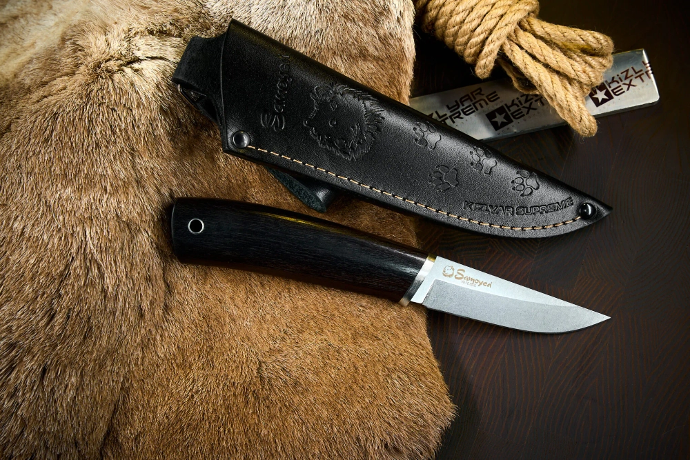 Туристический нож Samoyed VG-10 Граб StoneWash