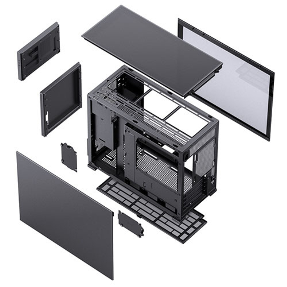 Корпус JONSBO D41 STD SC, 8" Color LCD, mini-ITX, micro-ATX, ATX, черный (без БП)