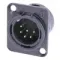 Neutrik NC6MD-L-B-1 панельный разъем XLR male черненый корпус, золоченые контакты 6 контакта