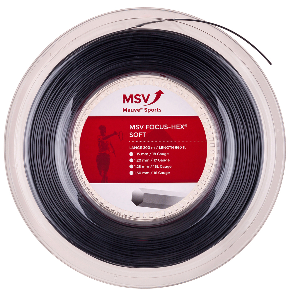 Струны теннисные MSV Focus Hex Soft (200 m) - black