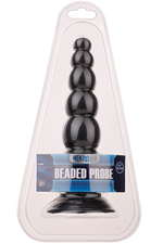 Чёрная анальная пробка-ёлочка MENZSTUFF BEADED PROBE - 16,5 см. (Цвет: черный)